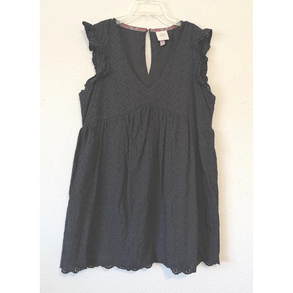 Knox Rose Dresses & Skirts - Knox Rose Boho Dress Black Large Eyelet Sleeveless Concert‎ Festival Cottagecore